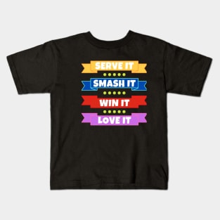 US Open Serve It Smash It Win It Love It Tennis Kids T-Shirt